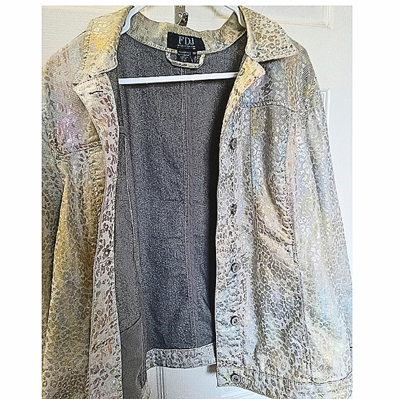 Metallic Jean Jacket Size L - Picture 10 of 10